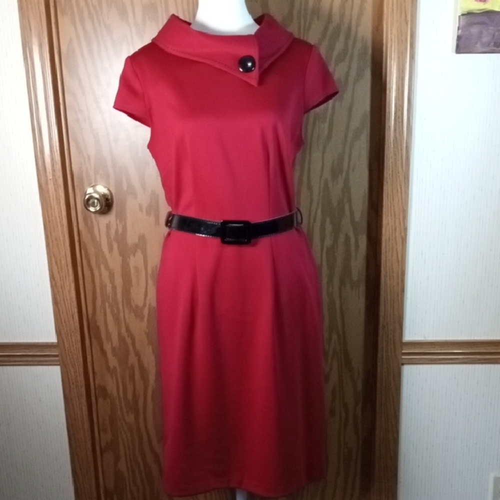 London Times Red Sheath Dress , Office, Church, Special Occasions,